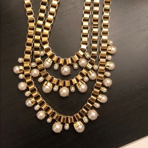 Kate Spade Box Chain Pearl Statement Necklace